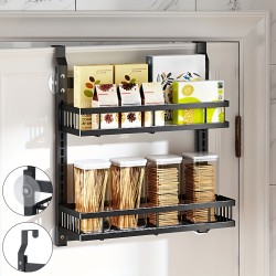 2 Tiers Kitchen Bathroom Pantry Over The Door Hanging Organizer Adjustable Baskets Storage Rack Shampoo Conditioner Body Wash Shelf 2 Tiers Kitchen Bathroom Pantry Over The Door Hanging Organizer Adjustable Baskets Storage Rack Shampoo Conditioner Body Wash Shelf